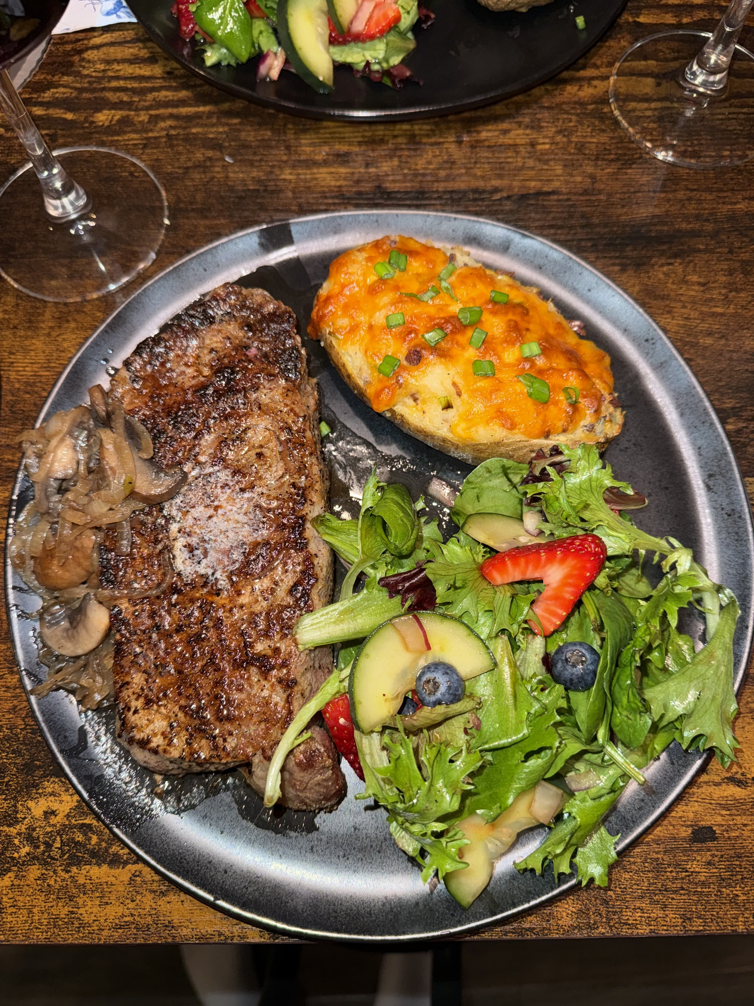 Eric loves to cook. Here is a photo of his favorite meal to make, steak and potatoes.