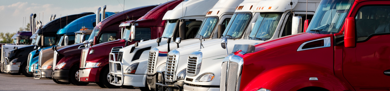 Row of Semi Trucks